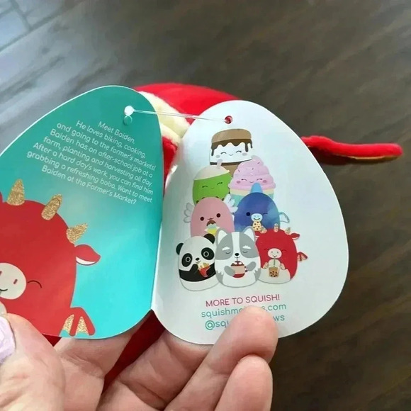 Squishmallows 8” Baiden the Red Dragon -Official Kellytoy NWT - Picture 10 of 12